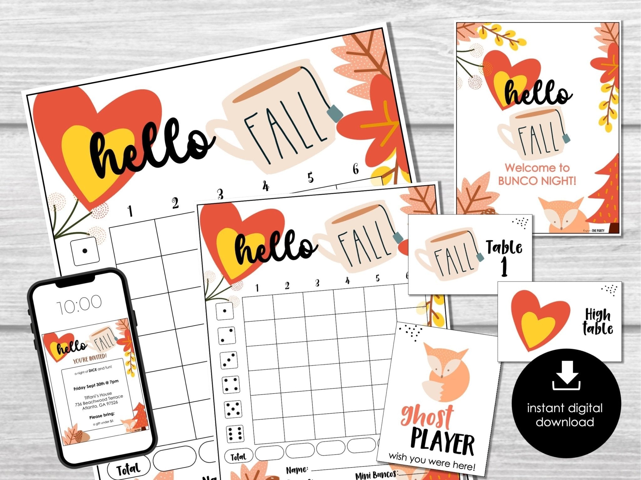 Fall & Autumn Bunco Themes - Before The Party