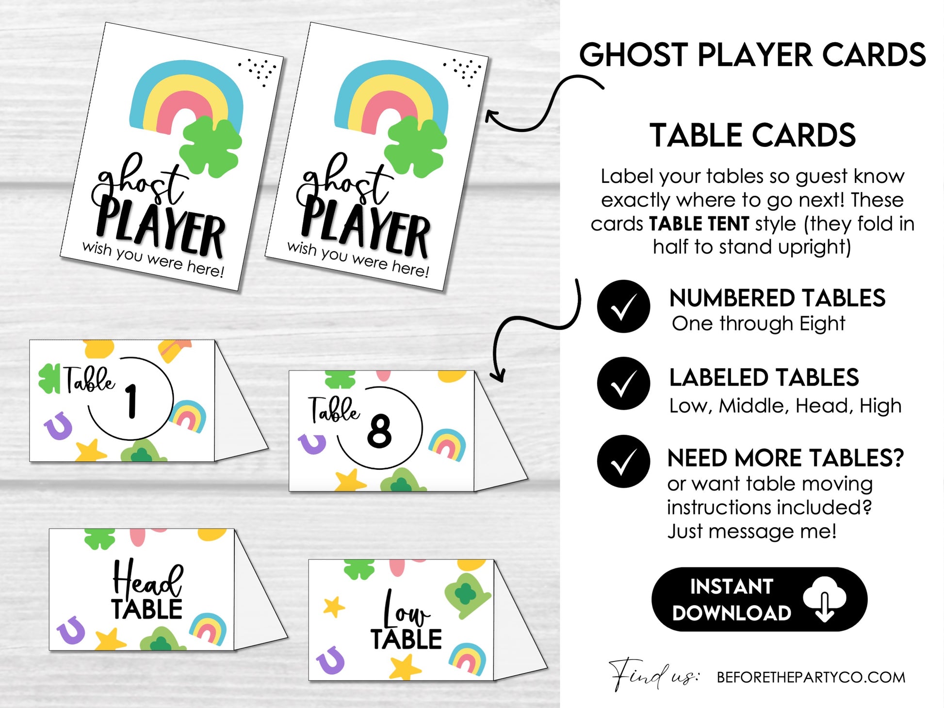 March Bunco Score Sheets - Lucky Theme with Tally Sheets - Bunco Invitation