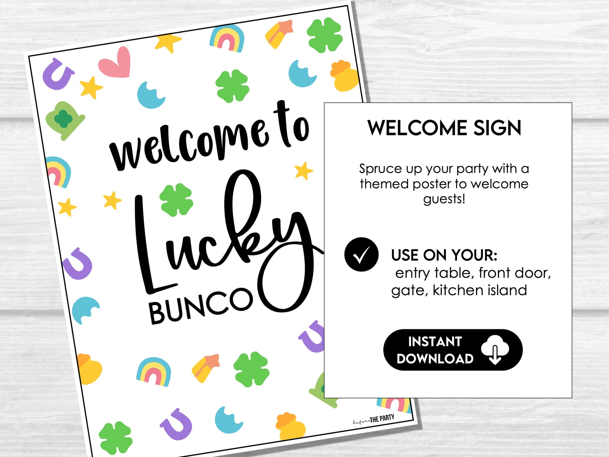 March Bunco Score Sheets - Lucky Theme with Tally Sheets - Bunco Invitation