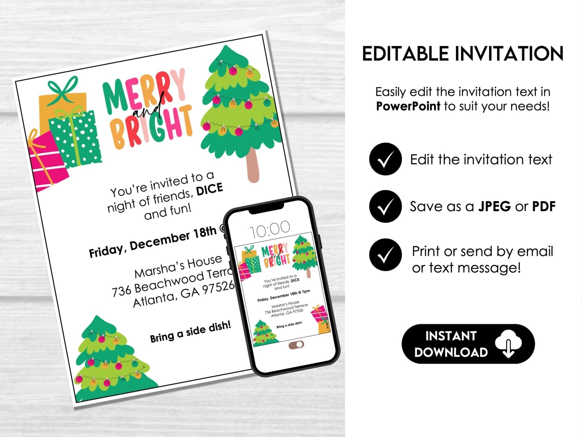 Christmas Bunco Score Cards, Bunco Party Score Sheets, Tally Sheet, Table Cards, Invitation