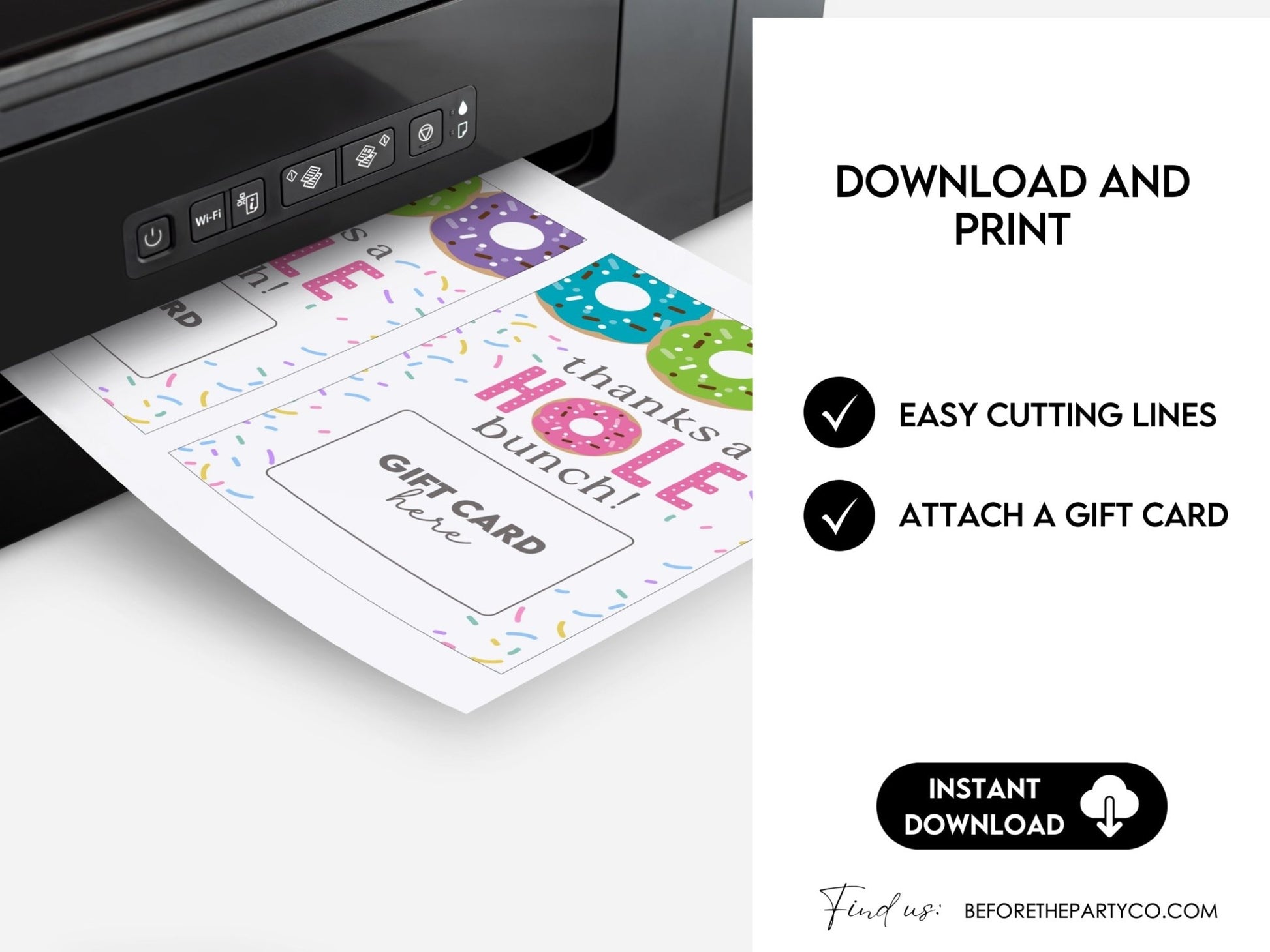 Donut Gift Card Holder – Editable 5x7 Canva Template