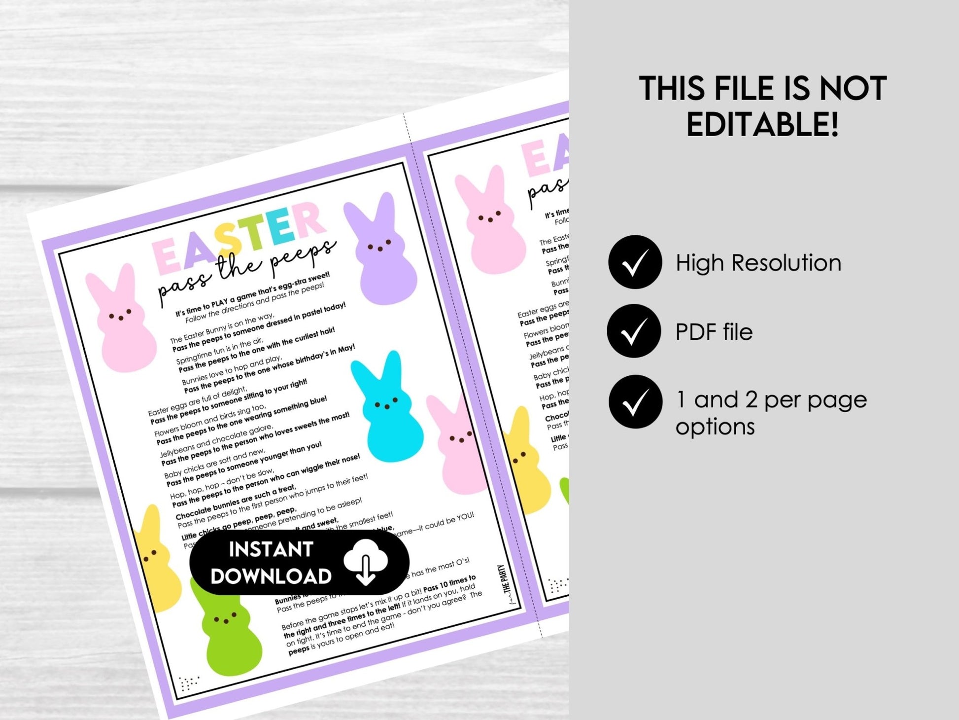Easter Pass the Peeps Candy Game - Easter Party Game