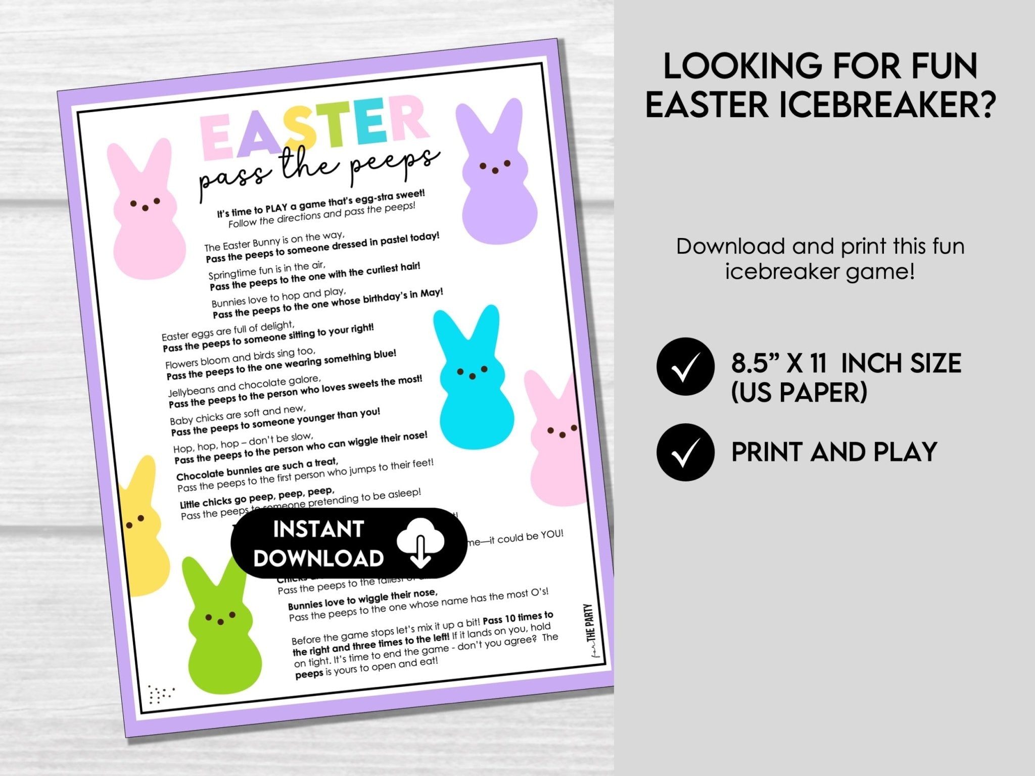 Easter Pass the Peeps Candy Game - Easter Party Game