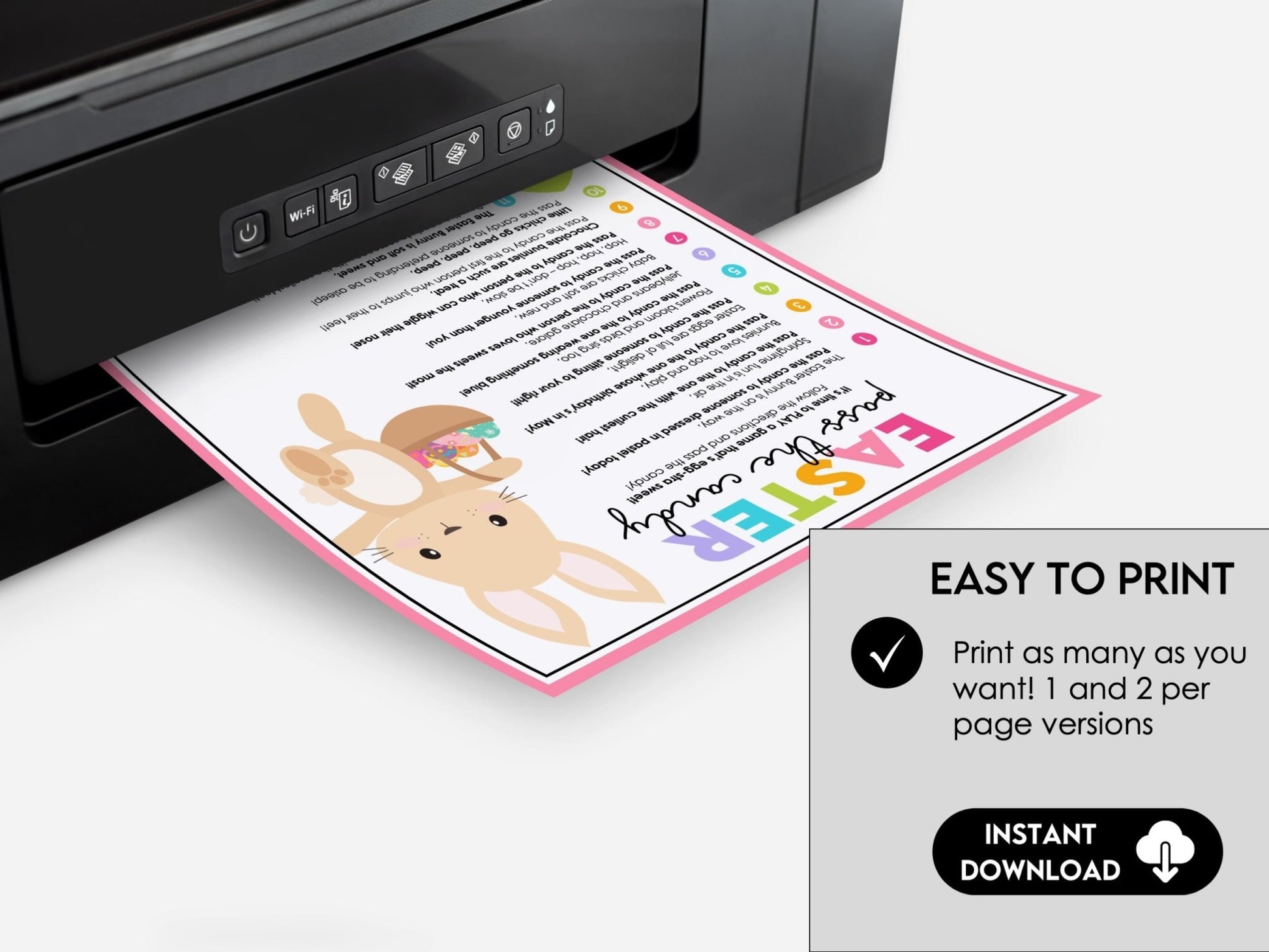 Easter / Spring Pass the Present Printable Party Game