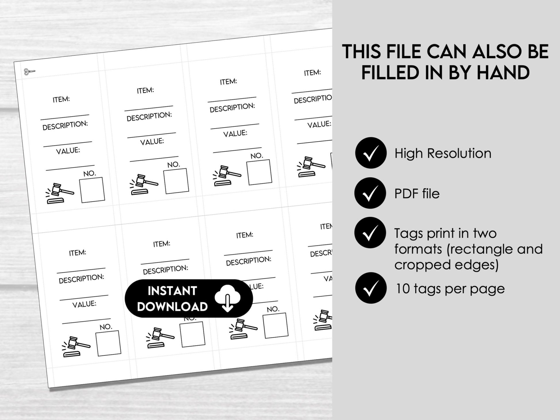 Editable Silent Auction Bid Sheet | Customizable Silent Auction Bidding Form