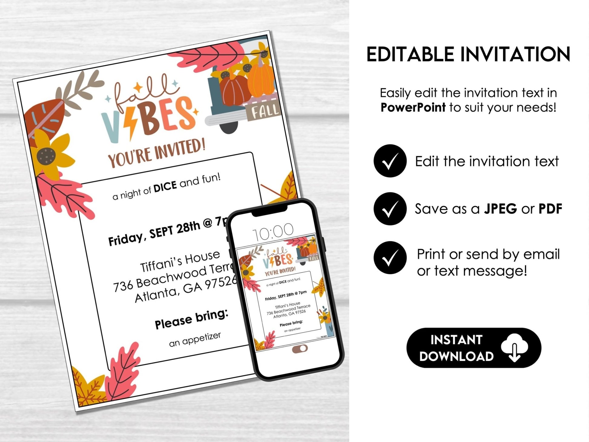 Fall VIBES Bunco Score Cards, Autumn Bunco Score Sheets, FALL Bunco Invitation, Pumpkin Theme