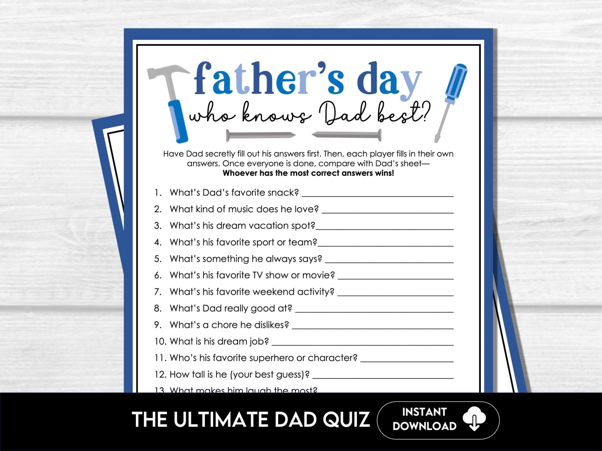 Father's Day Game - Who Know Dad Best?
