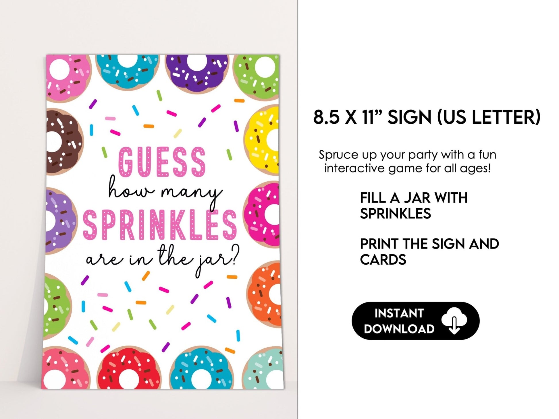 Guess How Many Sprinkles Printable Game – Donut Party Activity
