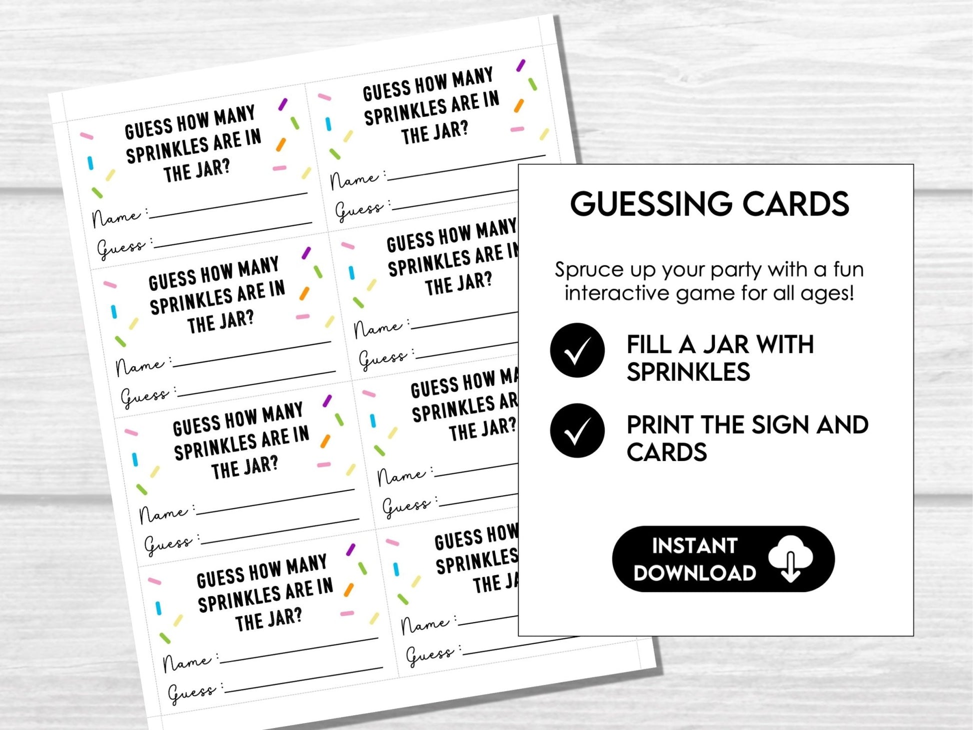 Guess How Many Sprinkles Printable Game – Donut Party Activity