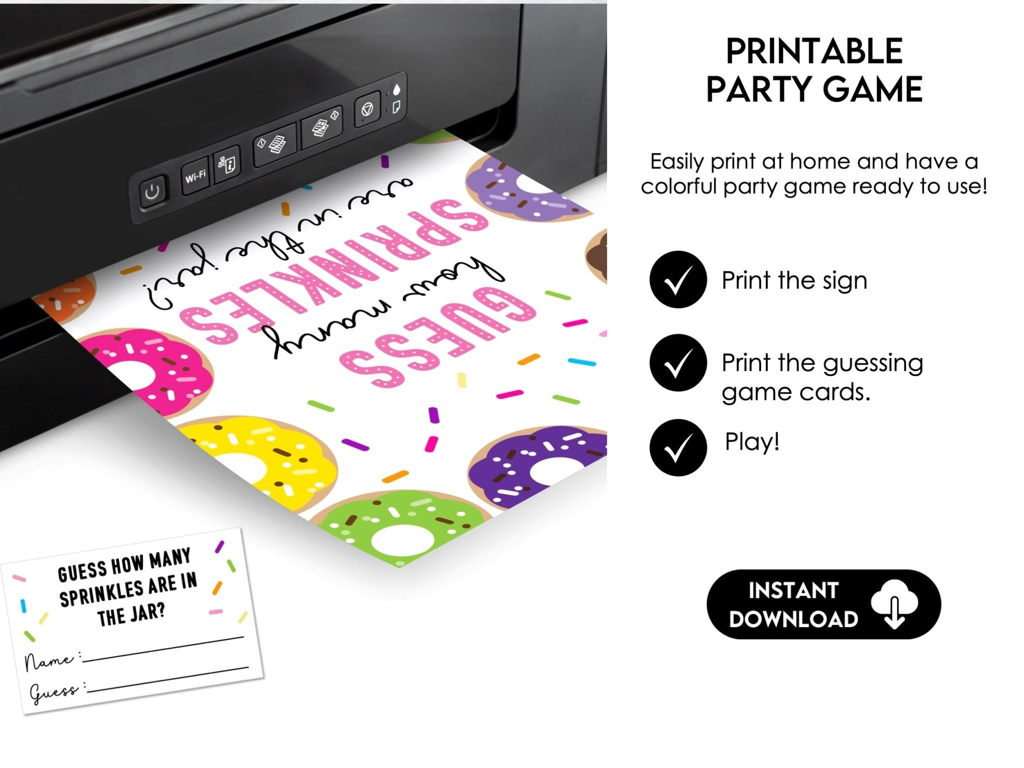 Guess How Many Sprinkles Printable Game – Donut Party Activity