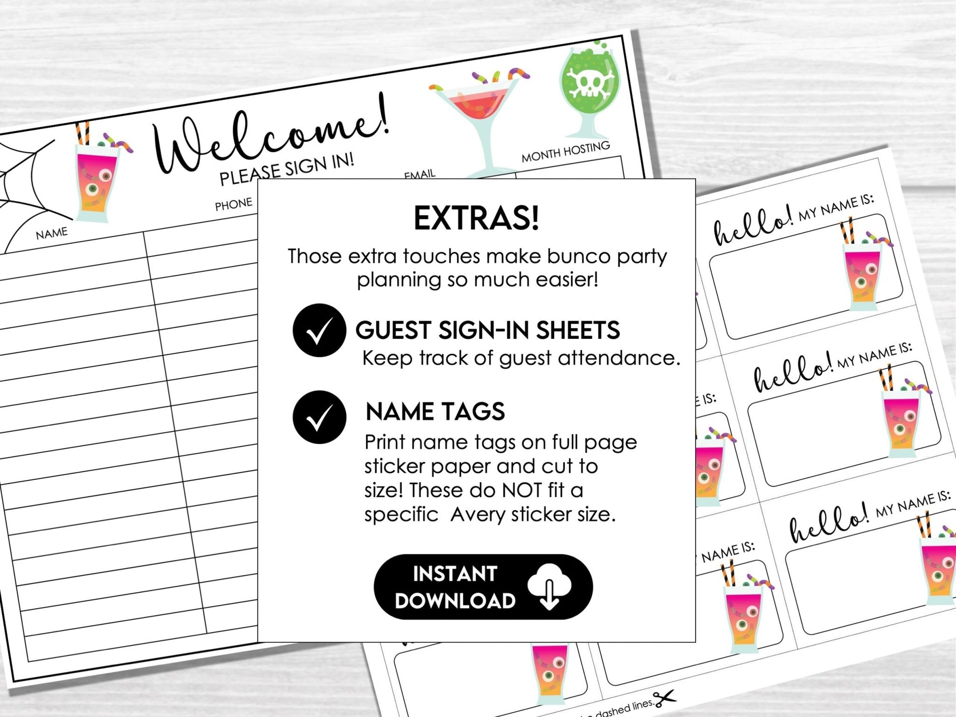 Halloween Bunco Score Cards, Costume Party Bunco, Score Sheets, October Bunco