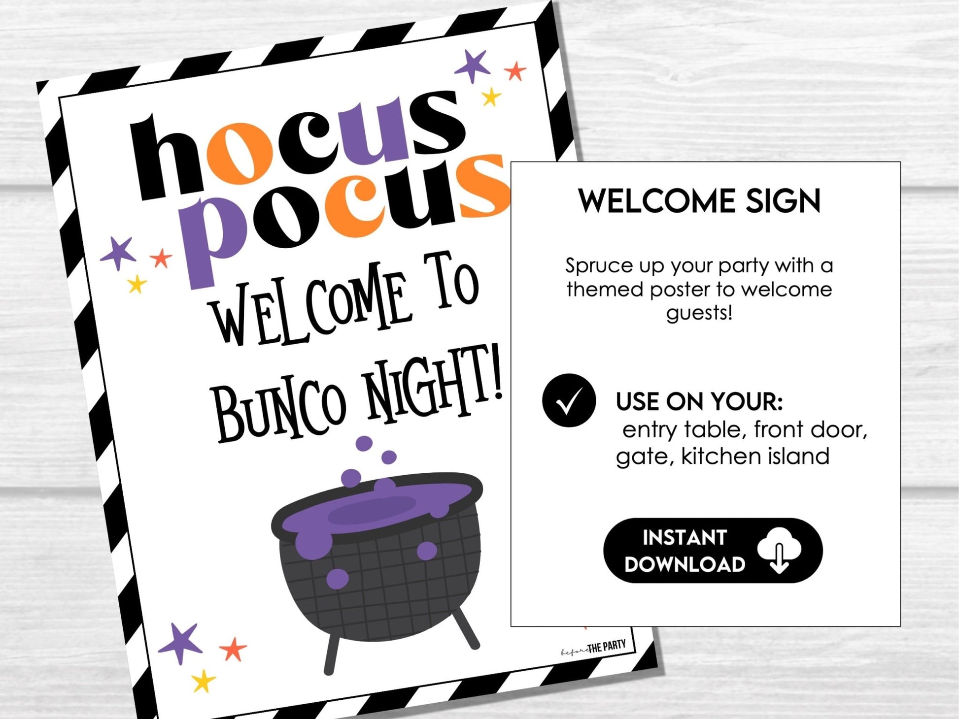 Halloween Bunco Score Cards, Hocus Pocus Score Sheets, October, Bunco Invitation, Halloween Theme