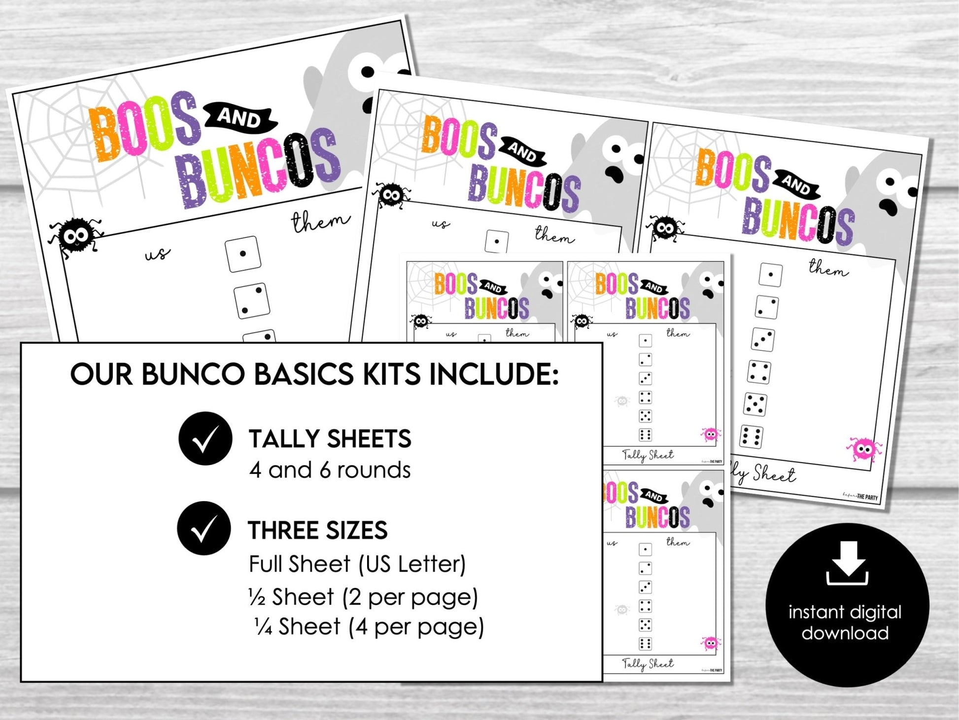 Halloween Bunco Score Sheets, Spooky Bunco Game, Halloween Party Bunco Scorecards | 4 games, 6 games