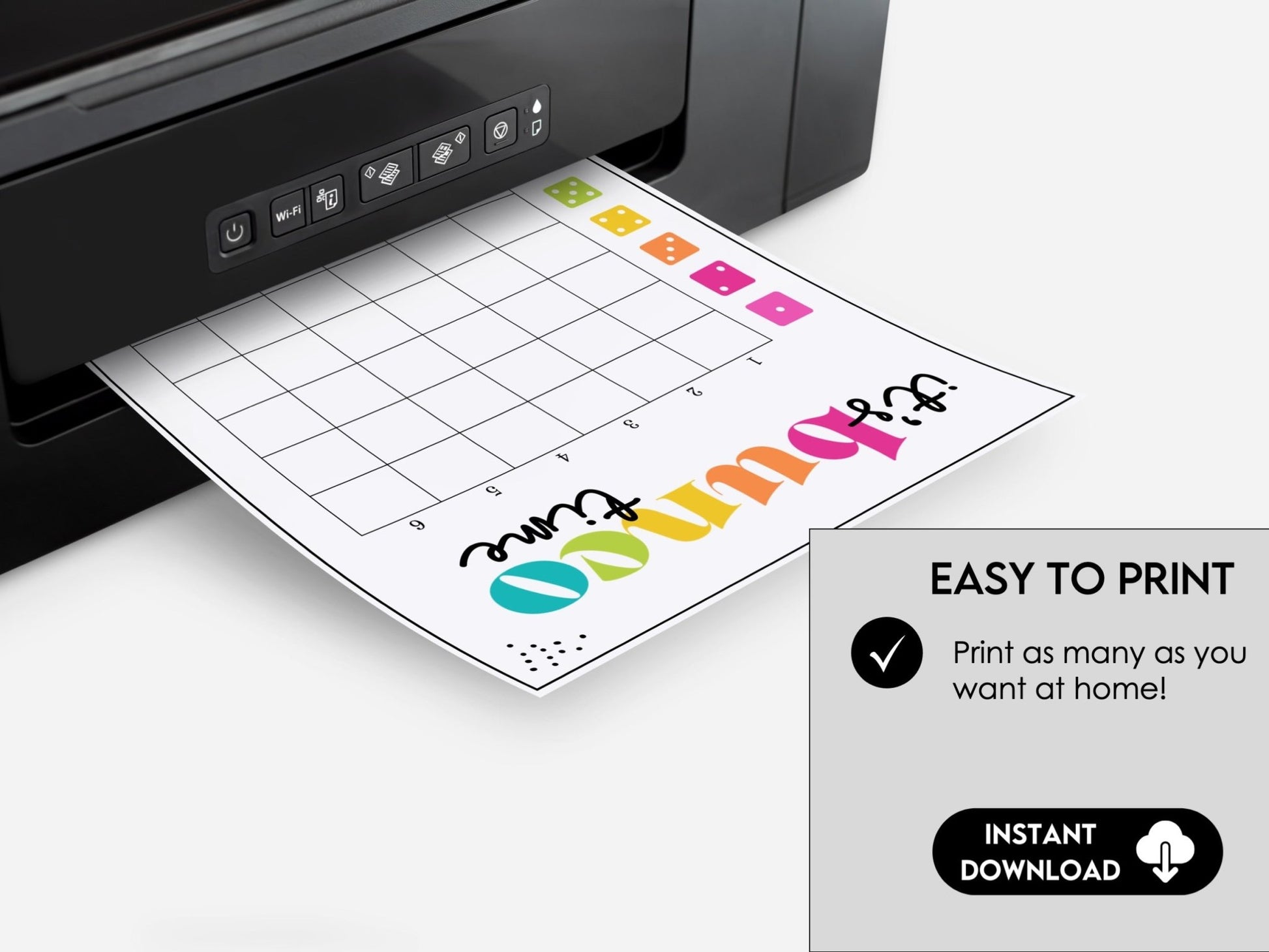 It's Bunco Time – Modern Printable Bunco Party Set