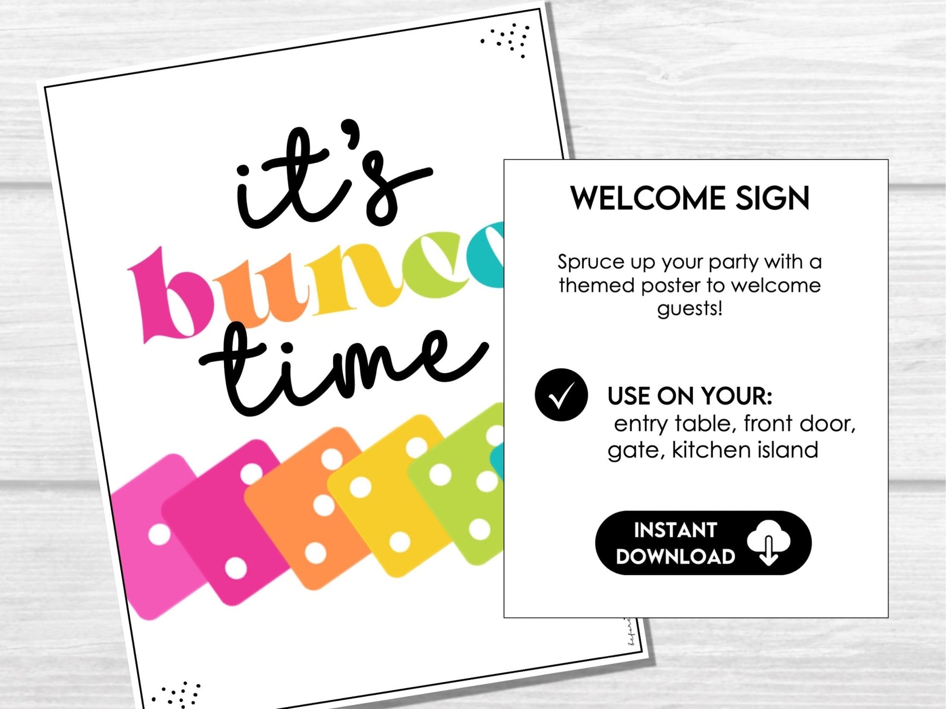 It's Bunco Time – Modern Printable Bunco Party Set