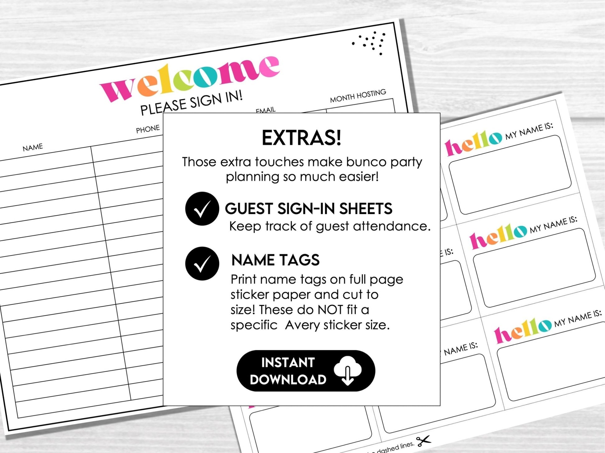 It's Bunco Time – Modern Printable Bunco Party Set