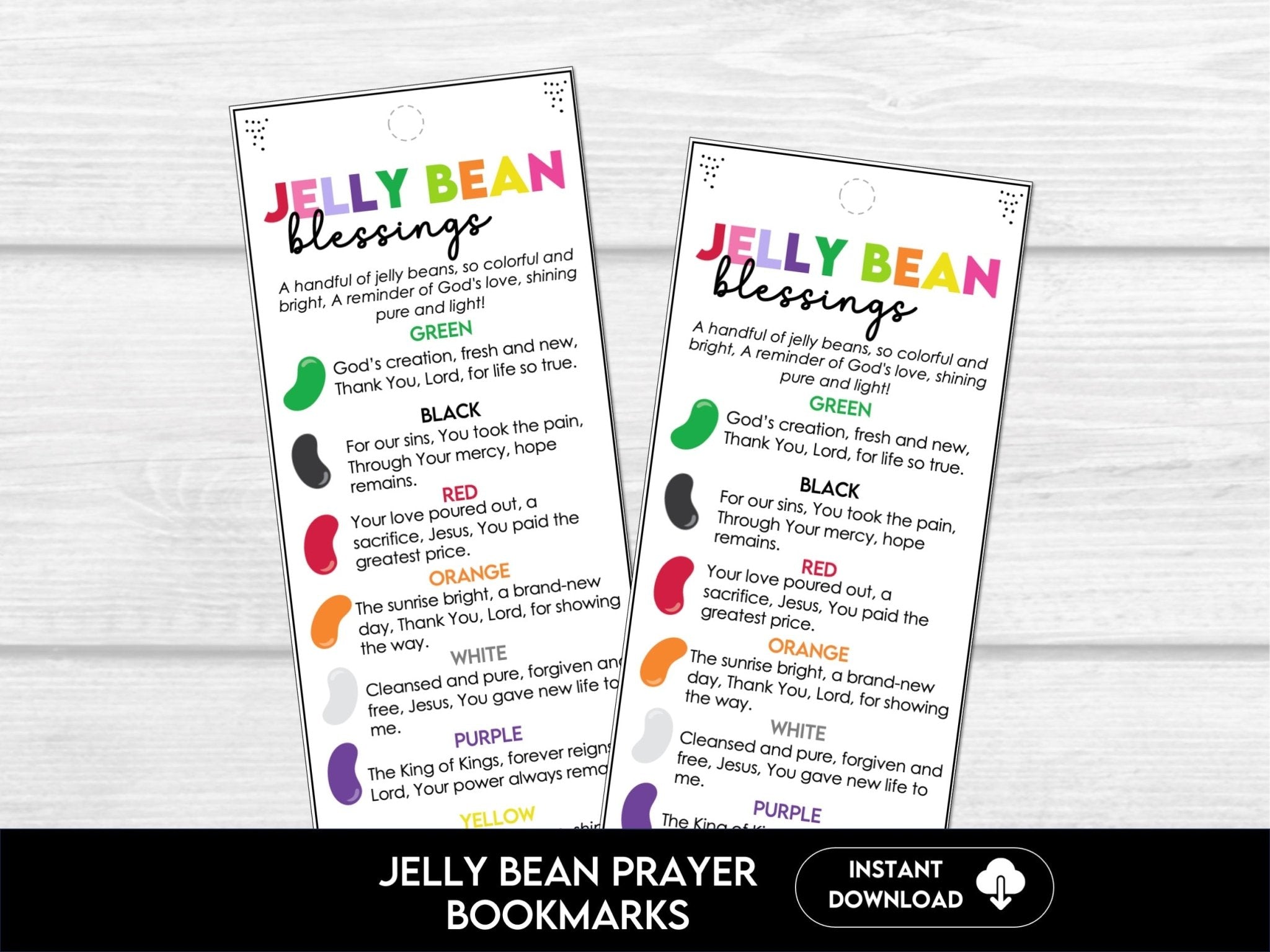 Jelly Bean Prayer Bookmark Printable for Church Groups and School