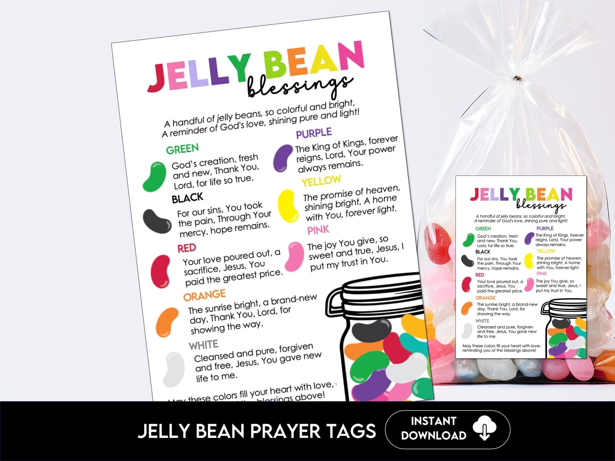 Jelly Bean Prayer Tag for Church, School, Youth Groups