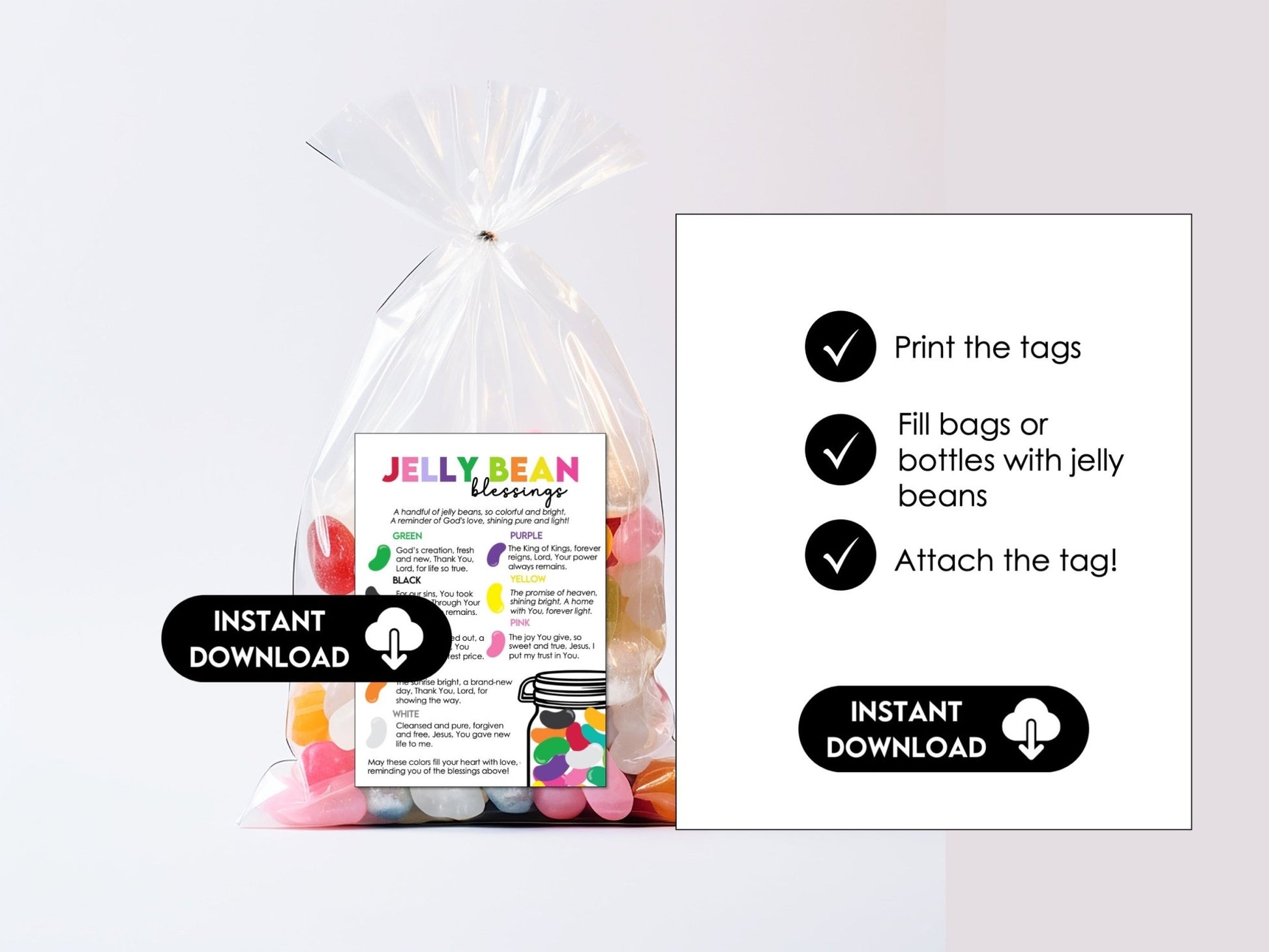 Jelly Bean Prayer Tag for Church, School, Youth Groups