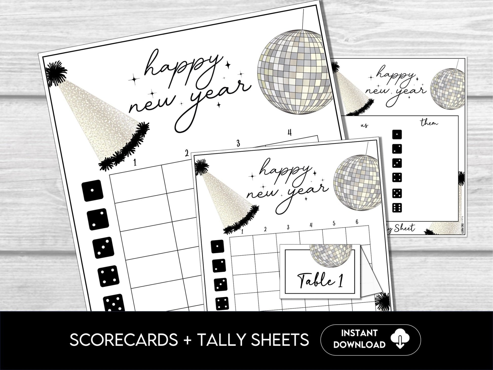 New Year's Eve Party Bunco Score Sheets, Bunco Game, NYE Bunco