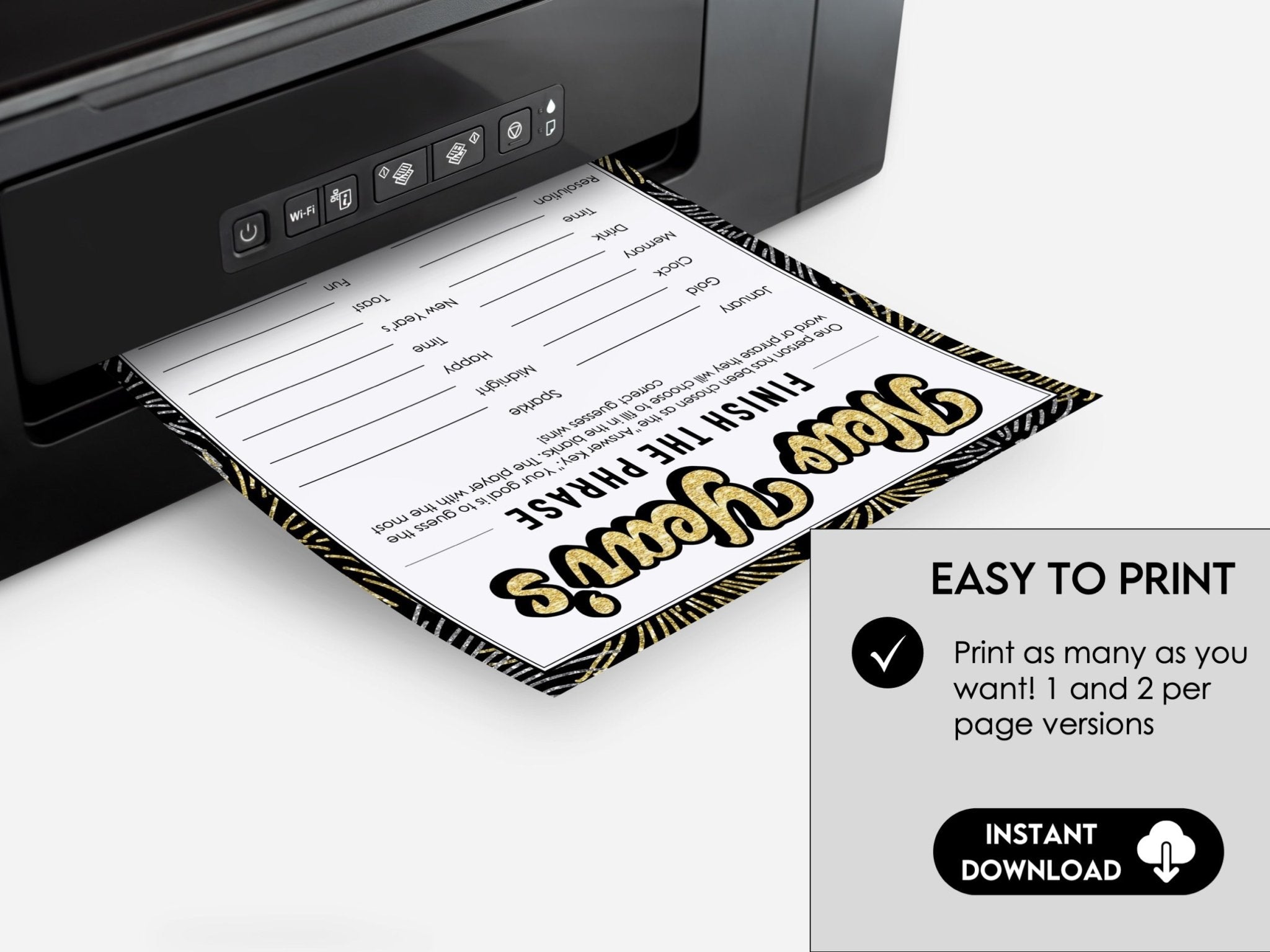 New Years Eve Finish the Phrase Game, Fun New Years Eve Party Games