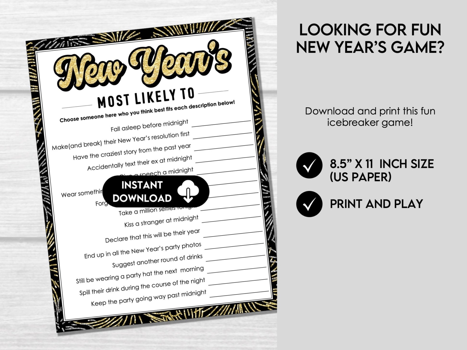 New Year's Eve Party Game, Who is most likely to?