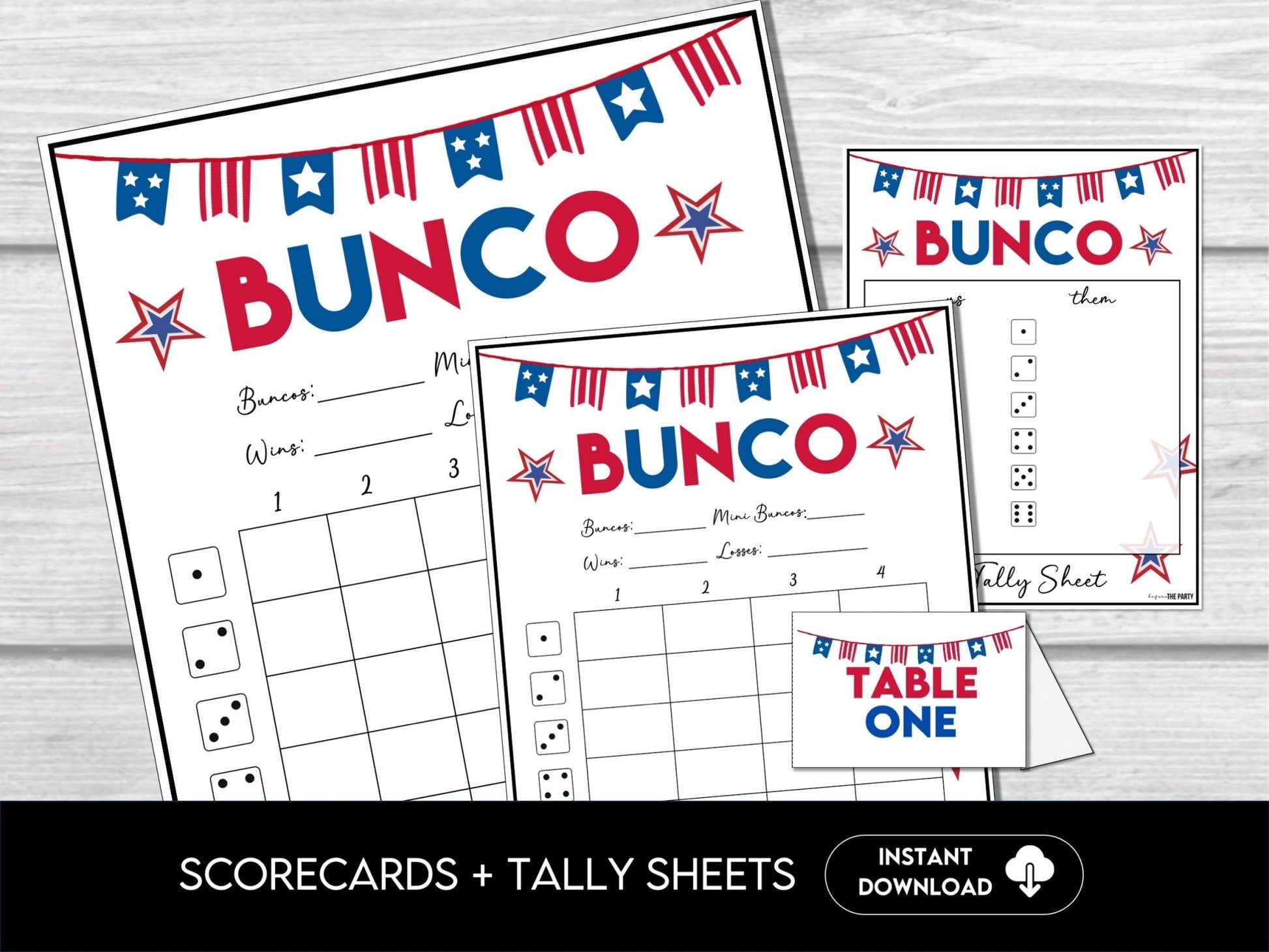 Patriotic USA Bunco Set - Labor Day Bunco, 4th of July Bunco