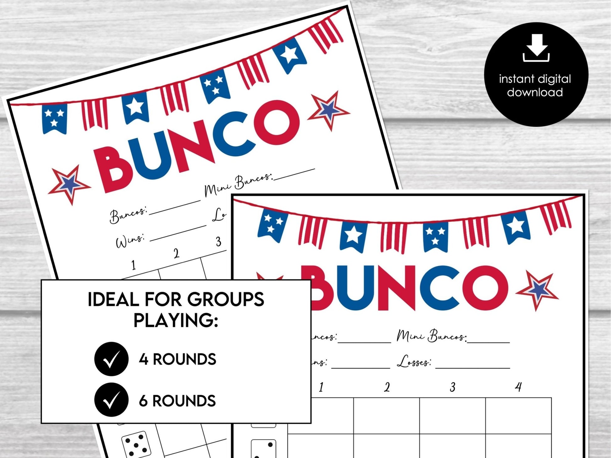 Patriotic USA Bunco Set - Labor Day Bunco, 4th of July Bunco