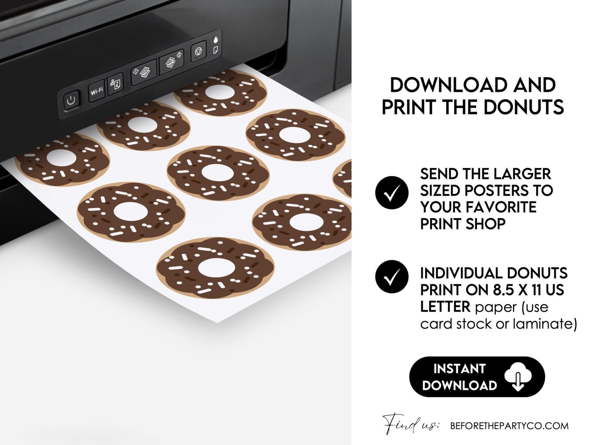 Pin the Donut in the Box Printable Party Game – Fun Donut Game for Birthdays