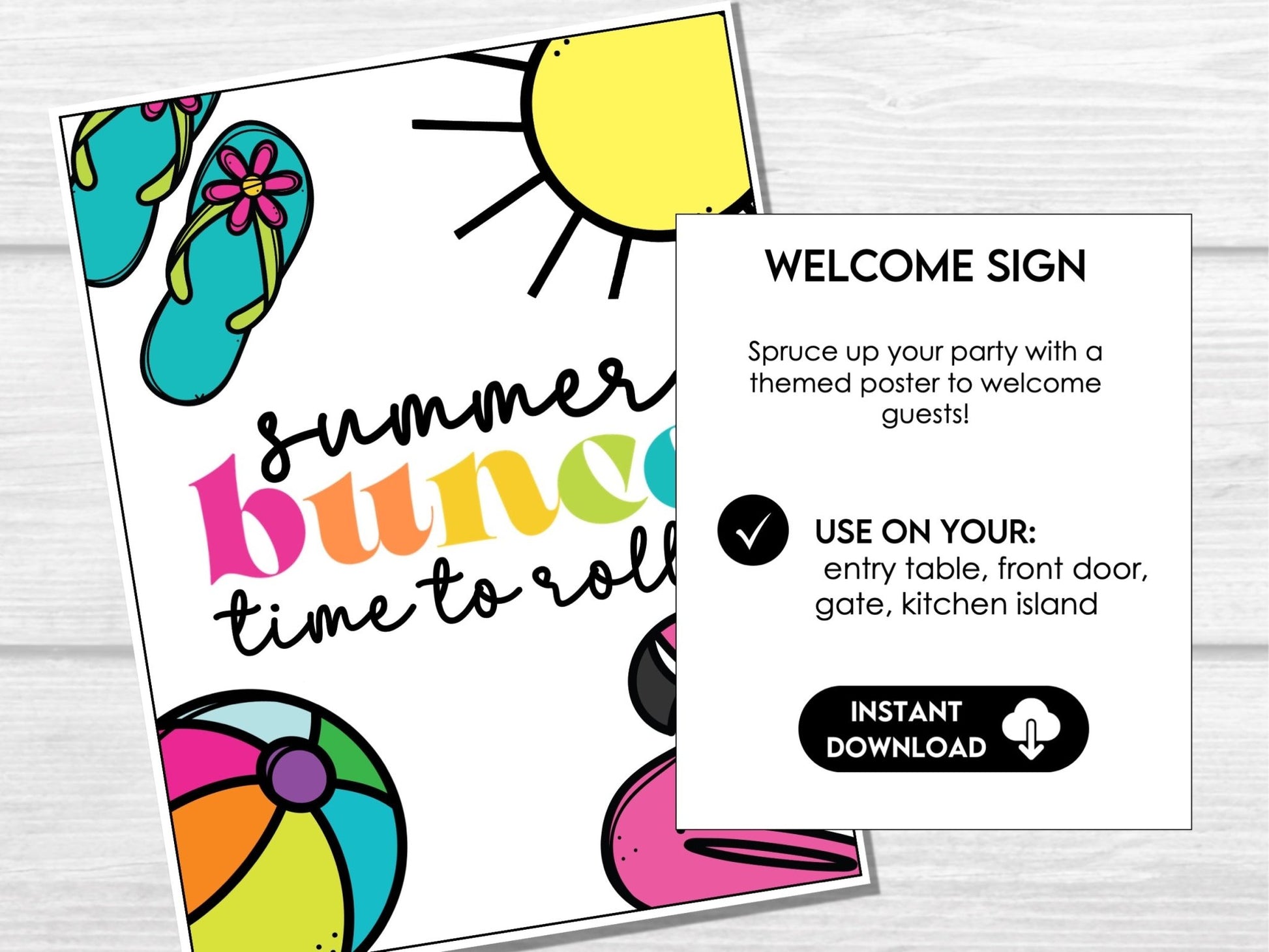 Printable Summer Bunco Game Set – Beach Party Theme