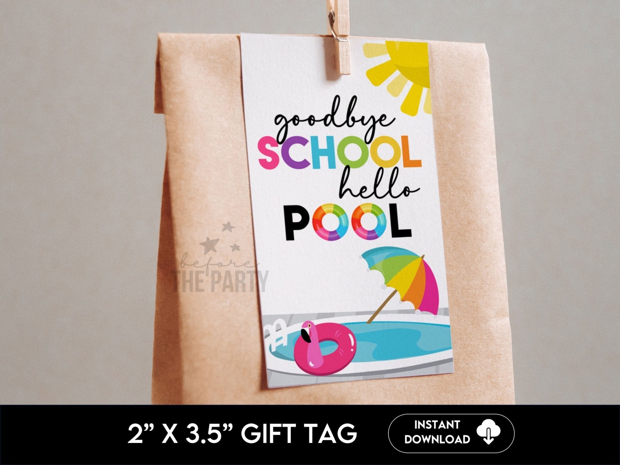 Printable Summer End Of School Year Class Gift Tag
