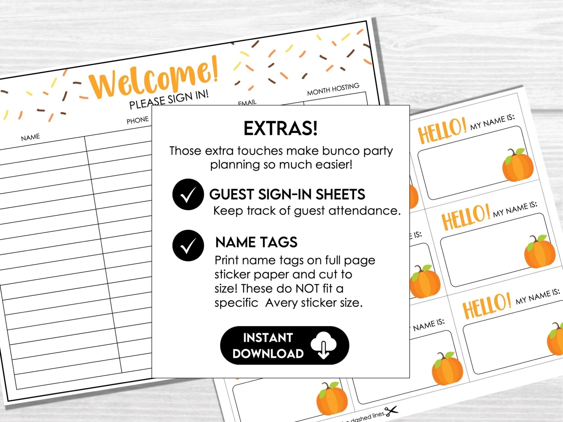 Pumpkin Spice Bunco Score Cards, Autumn Bunco Score Sheets, Fall Bunco Invitation