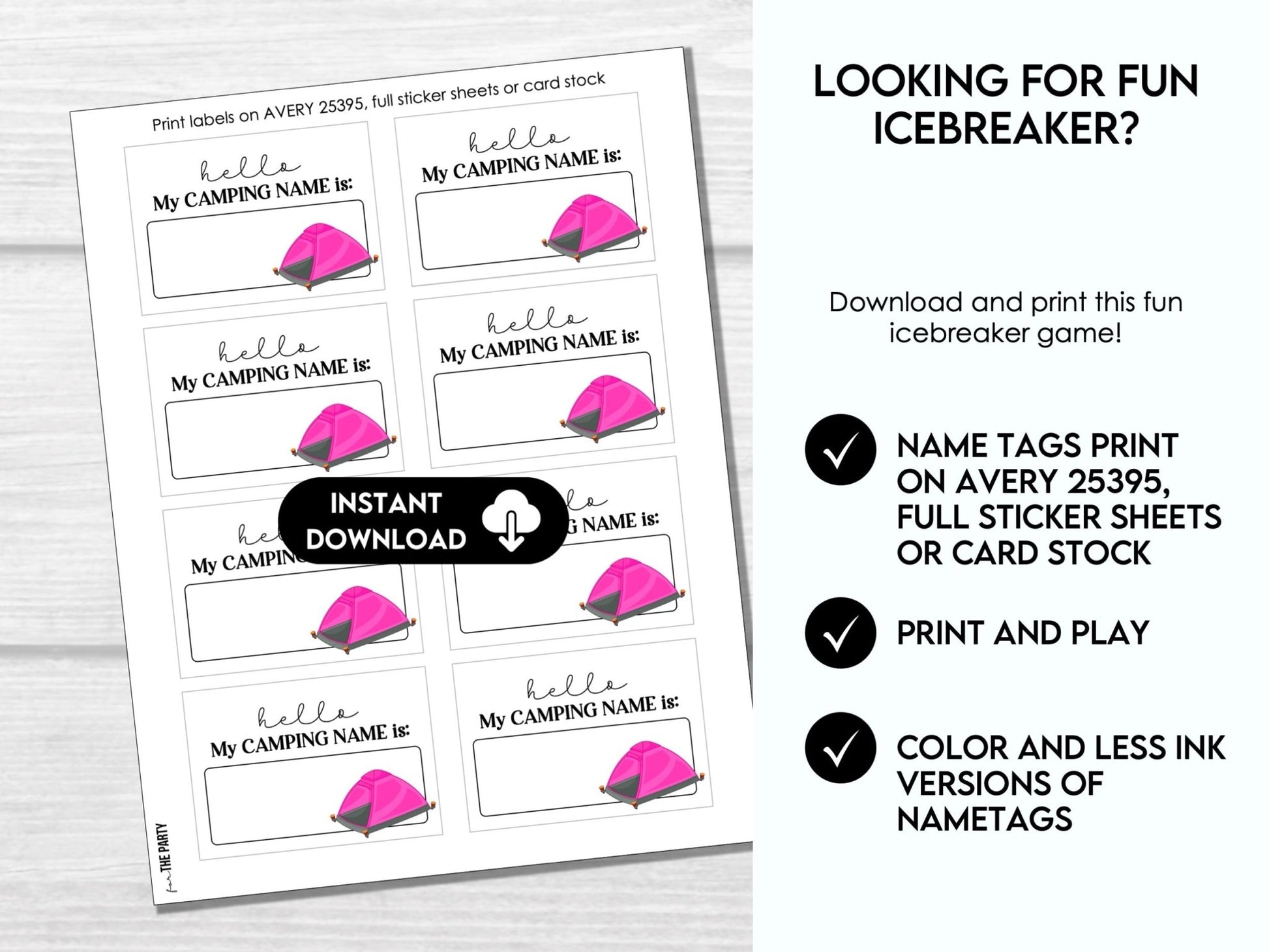 What’s Your Camping Name? – Summer Fun Icebreaker Activity for Camp C1
