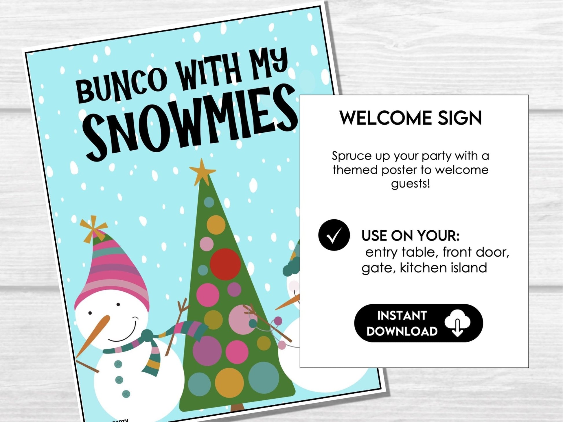 Winter Bunco Score Sheets, January Bunco Game, Snowman Bunco Invitation