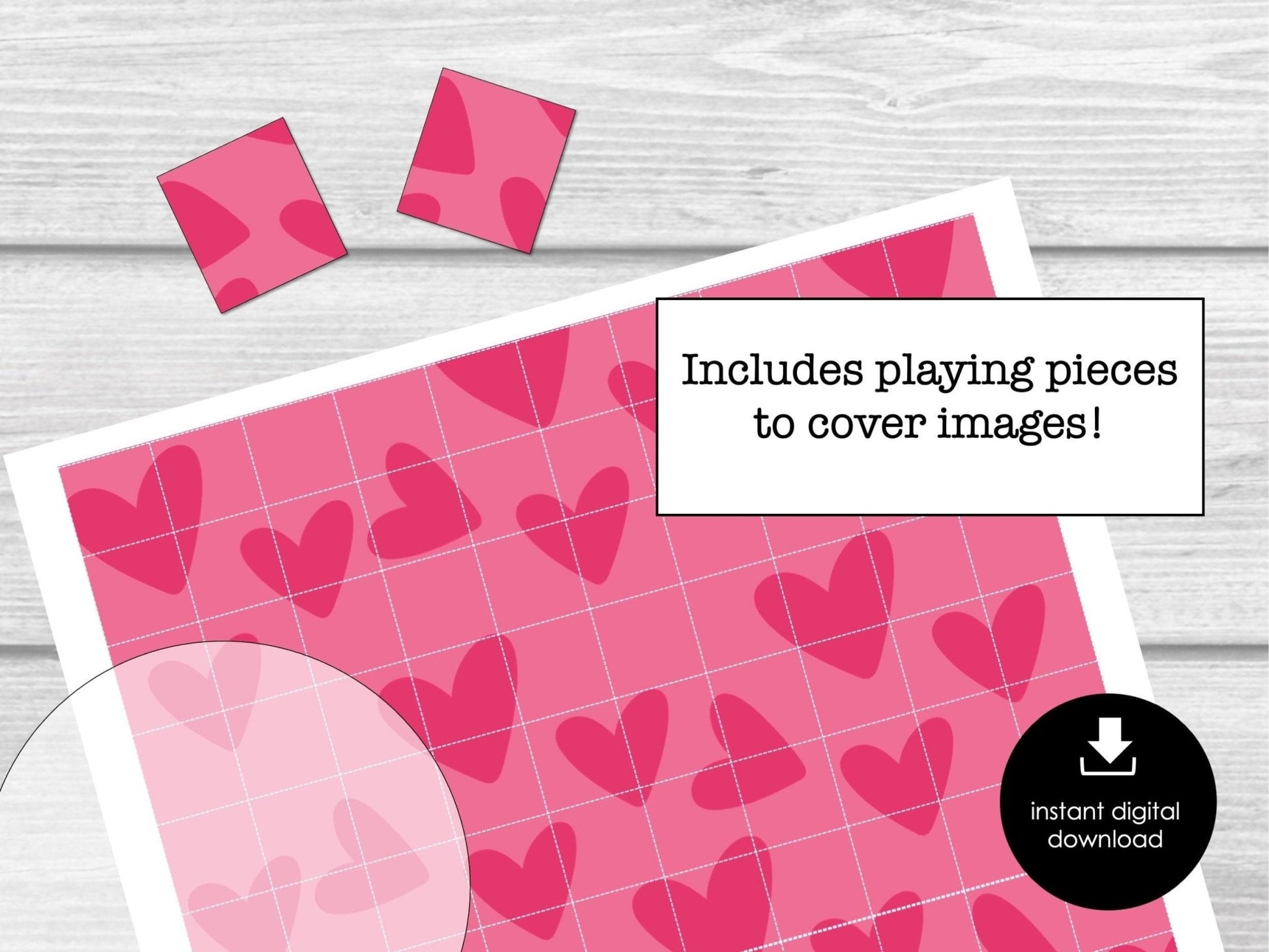 100 Valentines Day Bingo Cards | 1 Per Page | 2 Per Page | Fun Valentine's Day Party Game | Printable Valentine Party Game | Kids | Adults