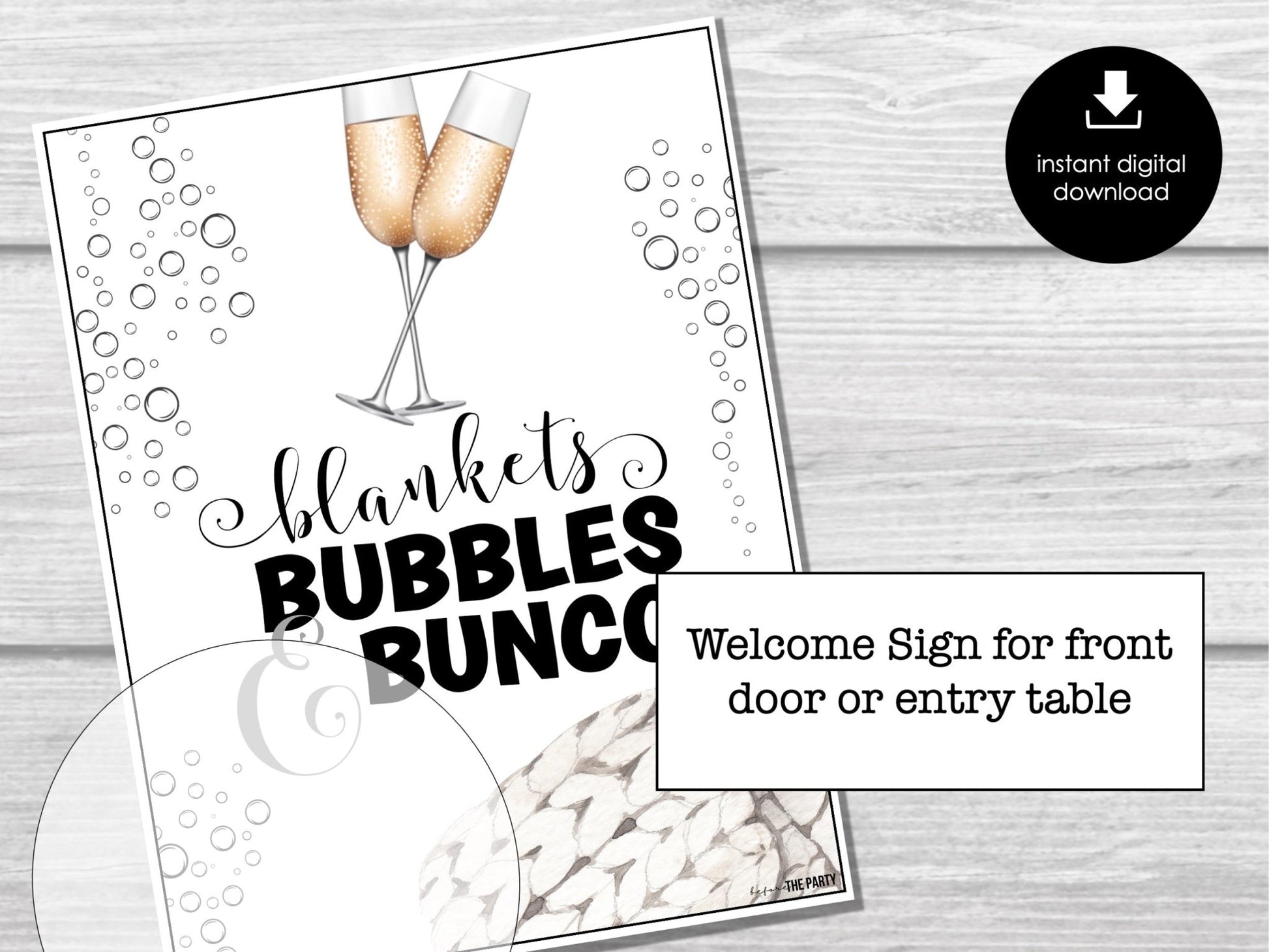 Bubbles and Blankets - Cozy New Year's Eve Bunco Score Sheets, Bunco Score Sheets for New Year Party