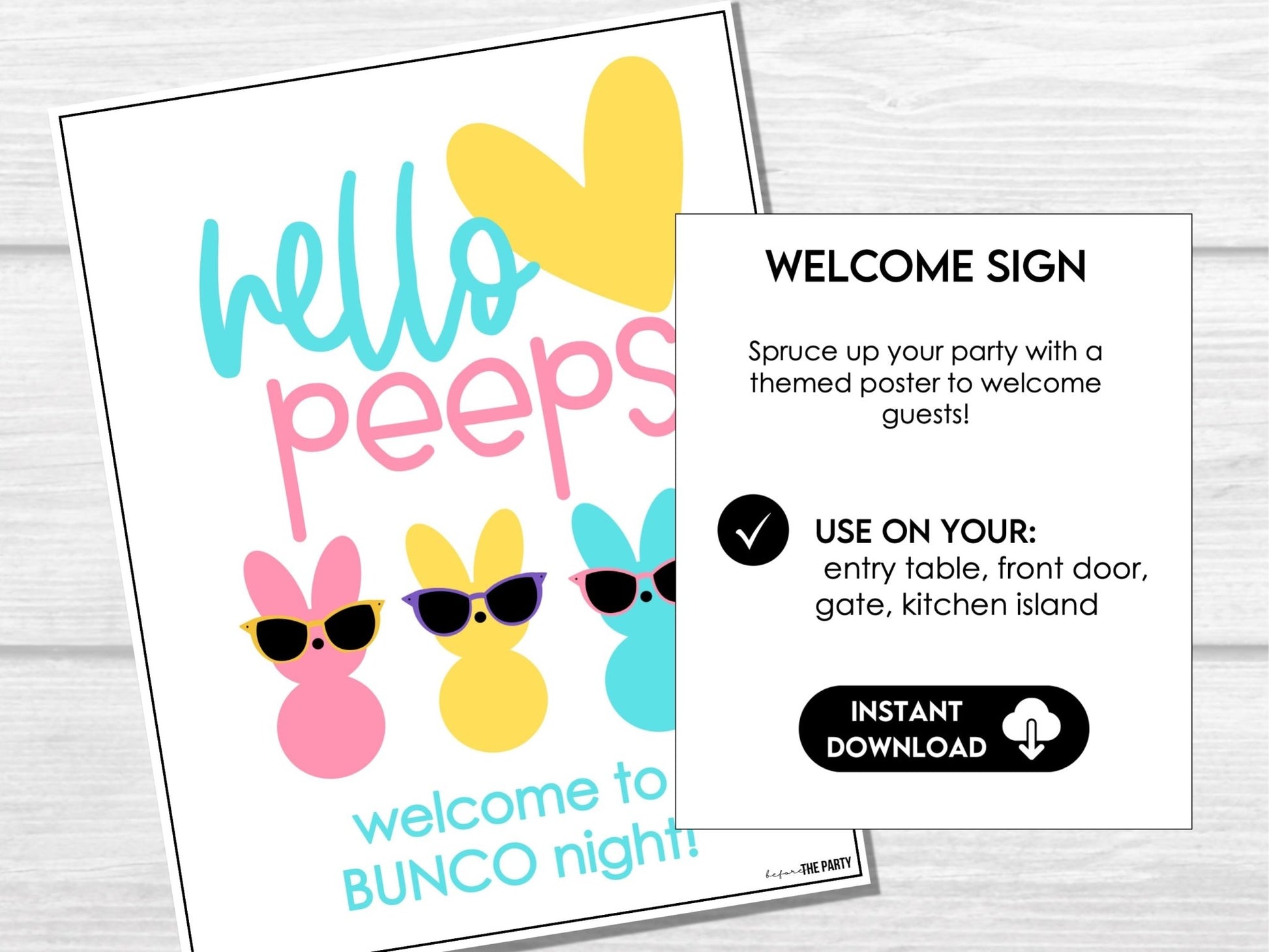 Bunco with My PEEPS - Easter Bunco Score Sheets - Spring Bunco Table Cards