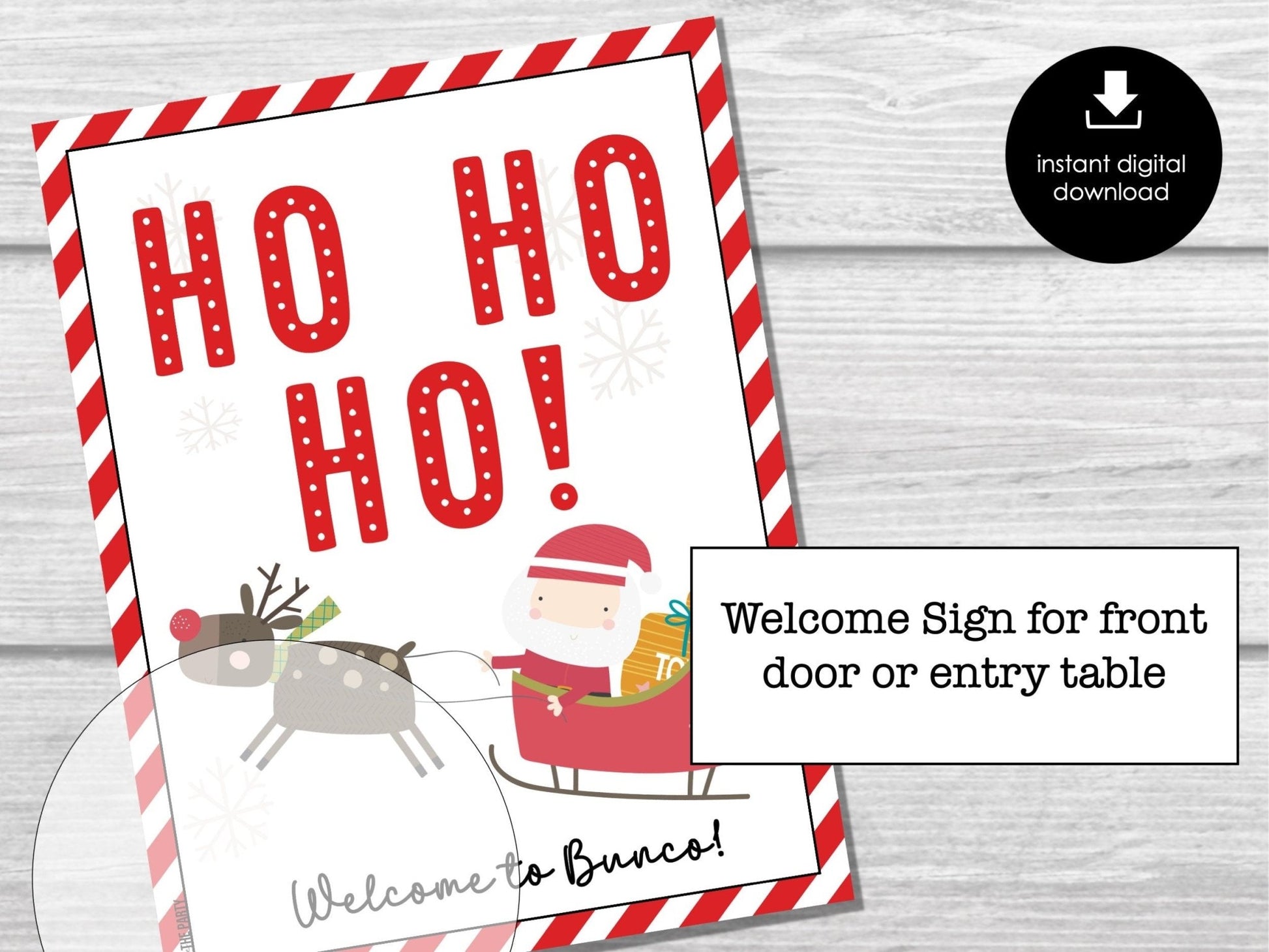 Christmas Bunco Score Sheets, HO HO HO December Bunco Game, Christmas Bunco