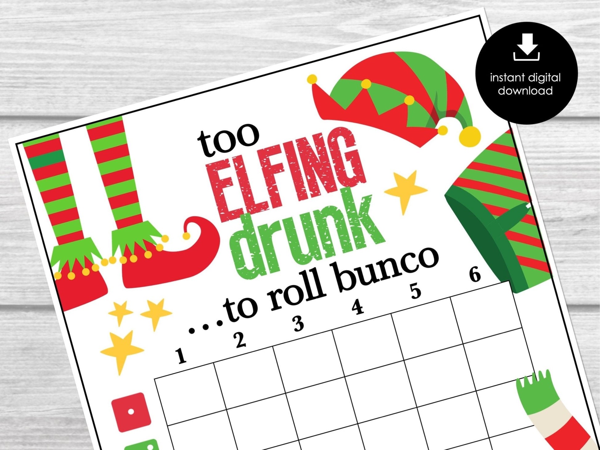 Christmas Elfing Drunk Bunco Score Sheets, December Bunco Game, Christmas Bunco