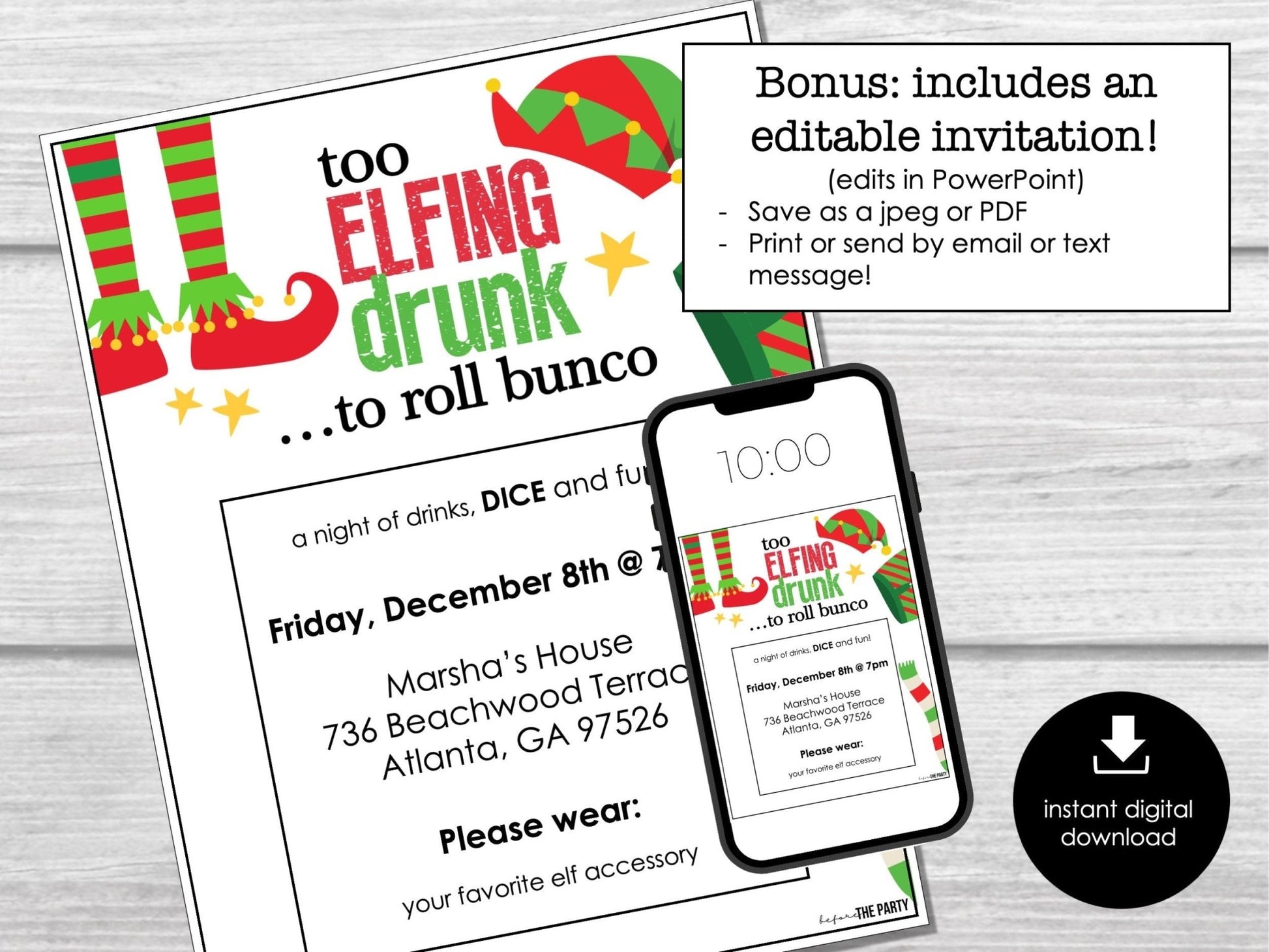 Christmas Elfing Drunk Bunco Score Sheets, December Bunco Game, Christmas Bunco