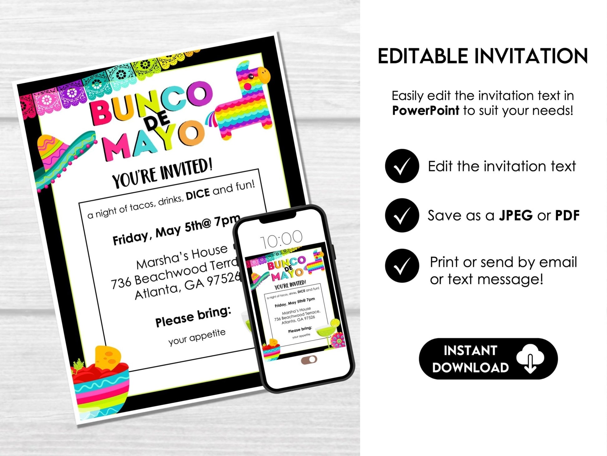 Cinco De Mayo Bunco Score Sheets, Mexican Party Bunco, Bunco Score Cards