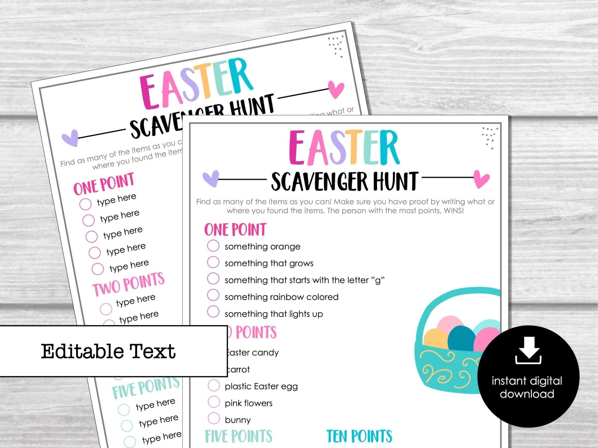 Easter Scavenger Hunt Game, Printable Easter Party Game, Easter Party Game for Adults & Kids