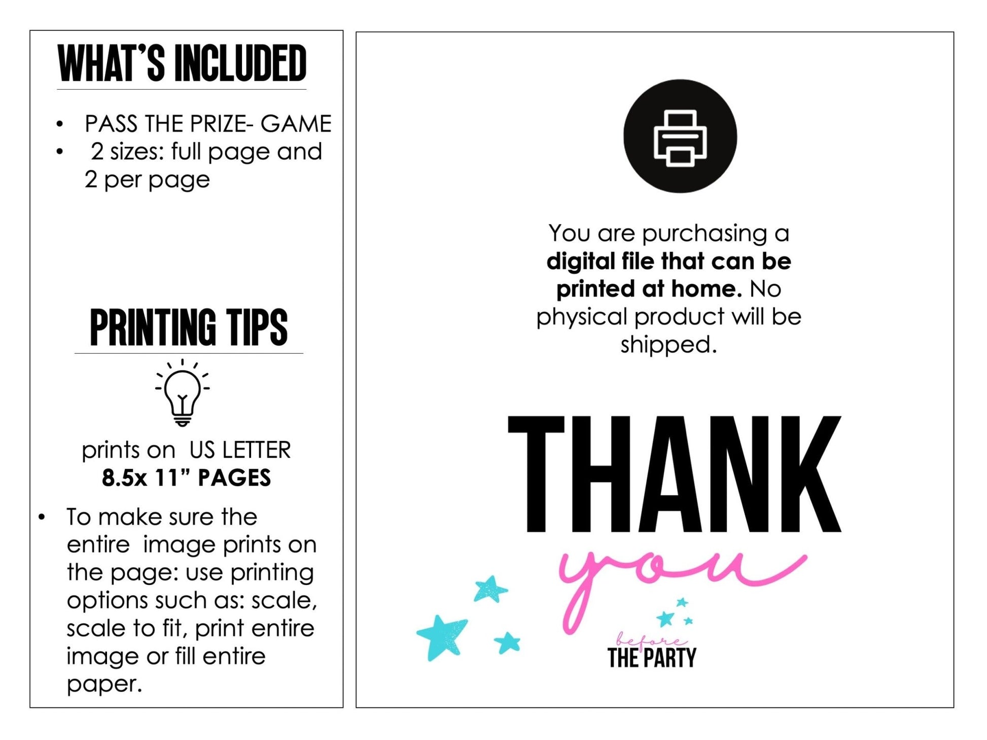 Birthday Party Pass the Prize, Fun Gift Exchange Game for Groups