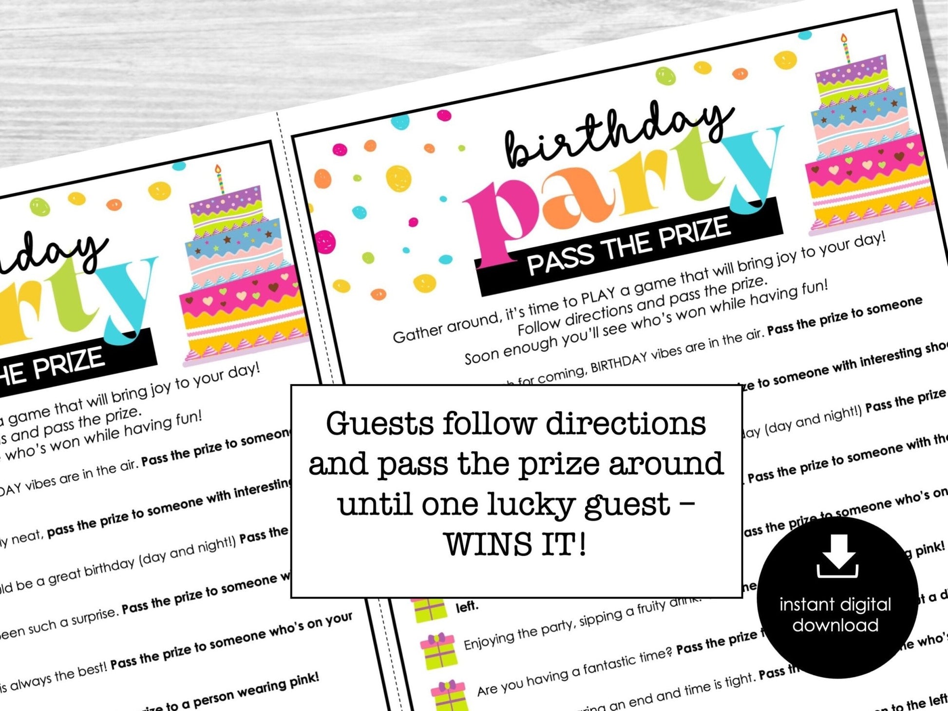Birthday Party Pass the Prize, Fun Gift Exchange Game for Groups