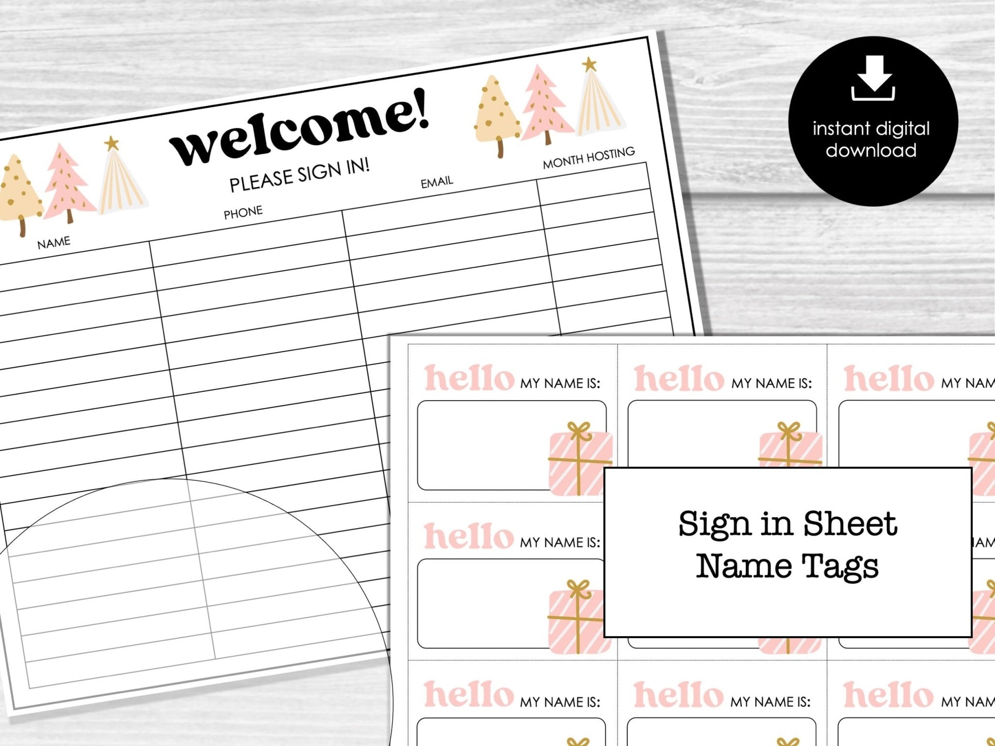 Pink Christmas Bunco Score Sheets, December Bunco Game, Christmas Bunco Invitation