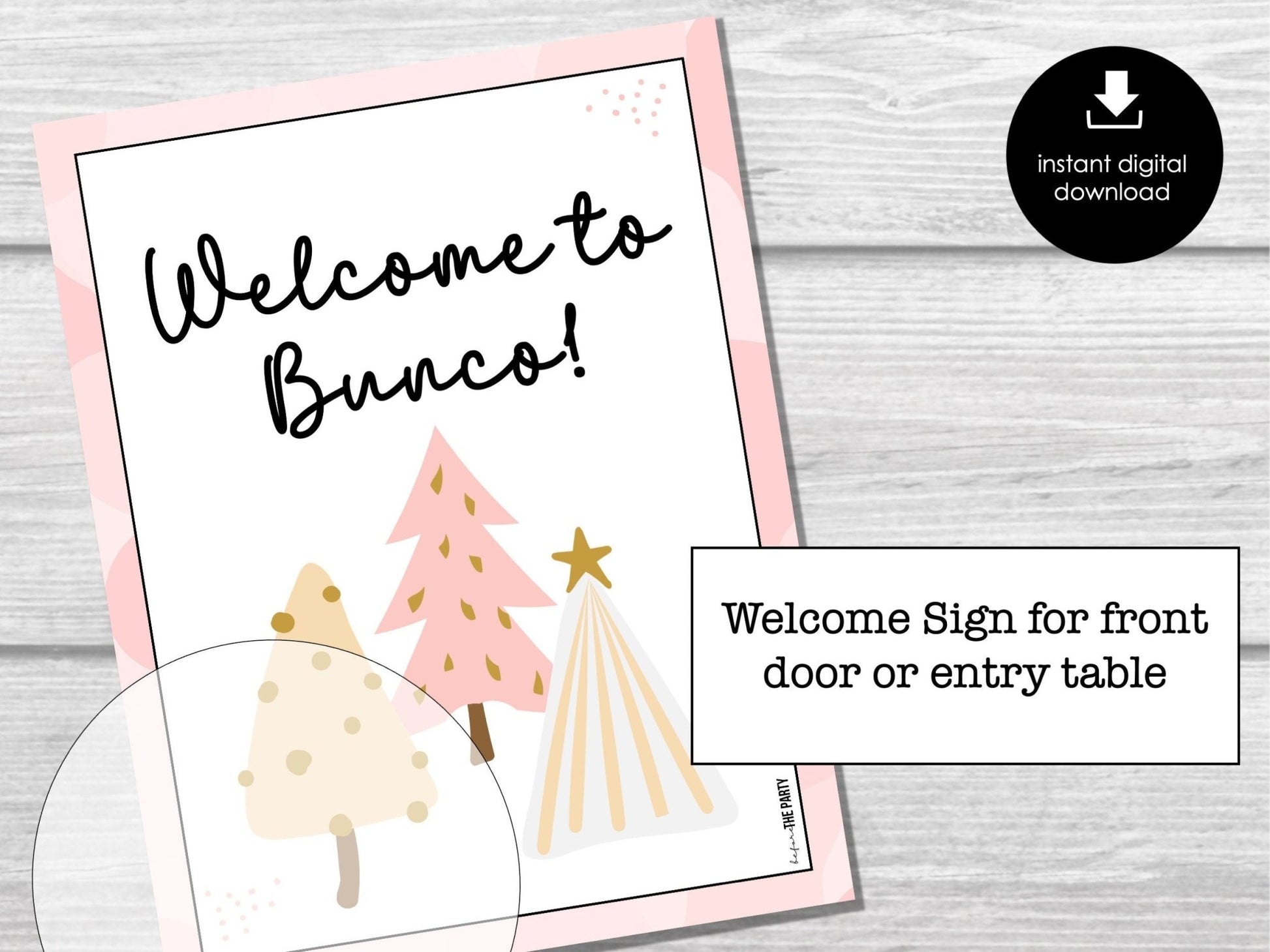 Pink Christmas Bunco Score Sheets, December Bunco Game, Christmas Bunco Invitation