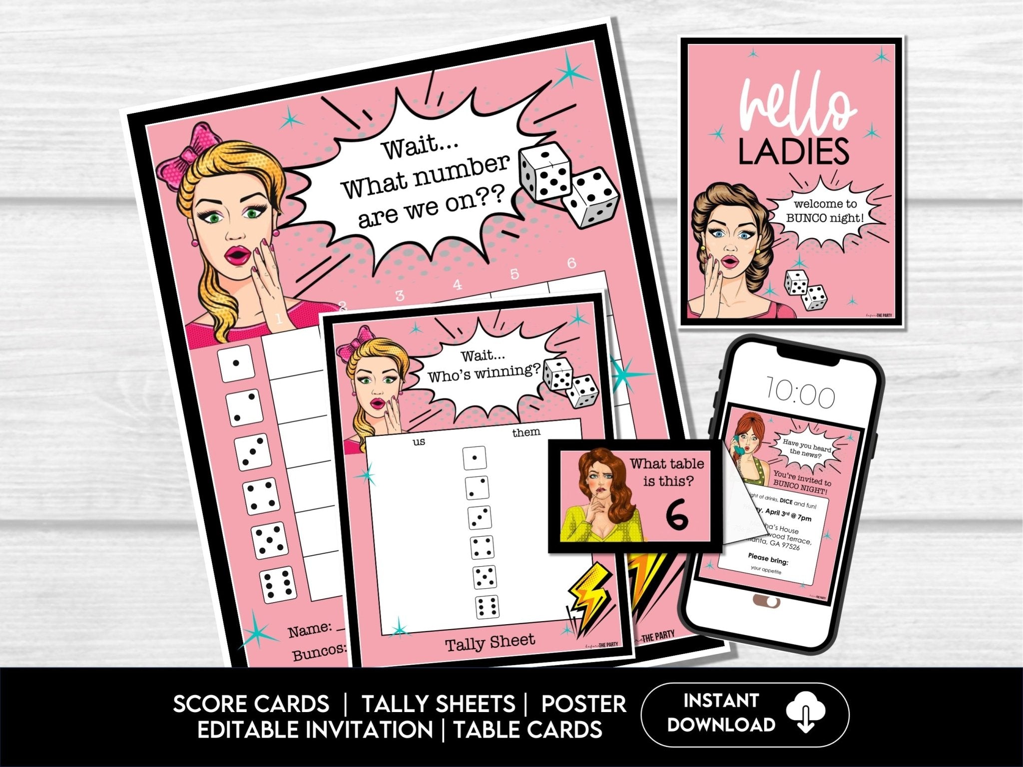 Retro Girls Bunco Score Sheets, What number are we on? Bunco, Bunco Printable