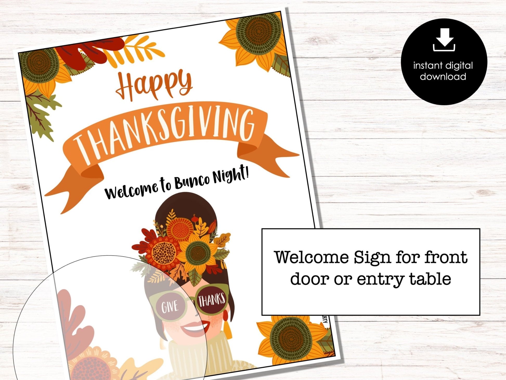 Thanksgiving Bunco Score Cards, November Bunco Score Sheets, FALL Bunco Game