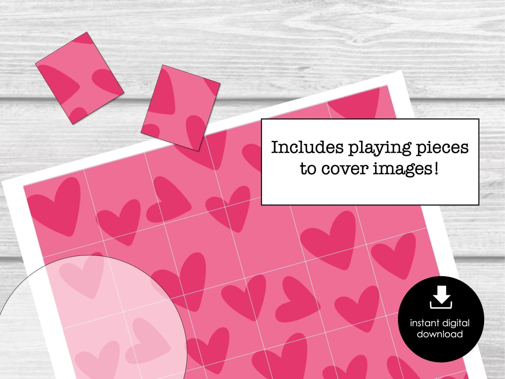 Valentines Day Bingo Game for Kids and Adults | Valentines Printable Games | Valentines Family Activity | Valentines Classroom Party Game