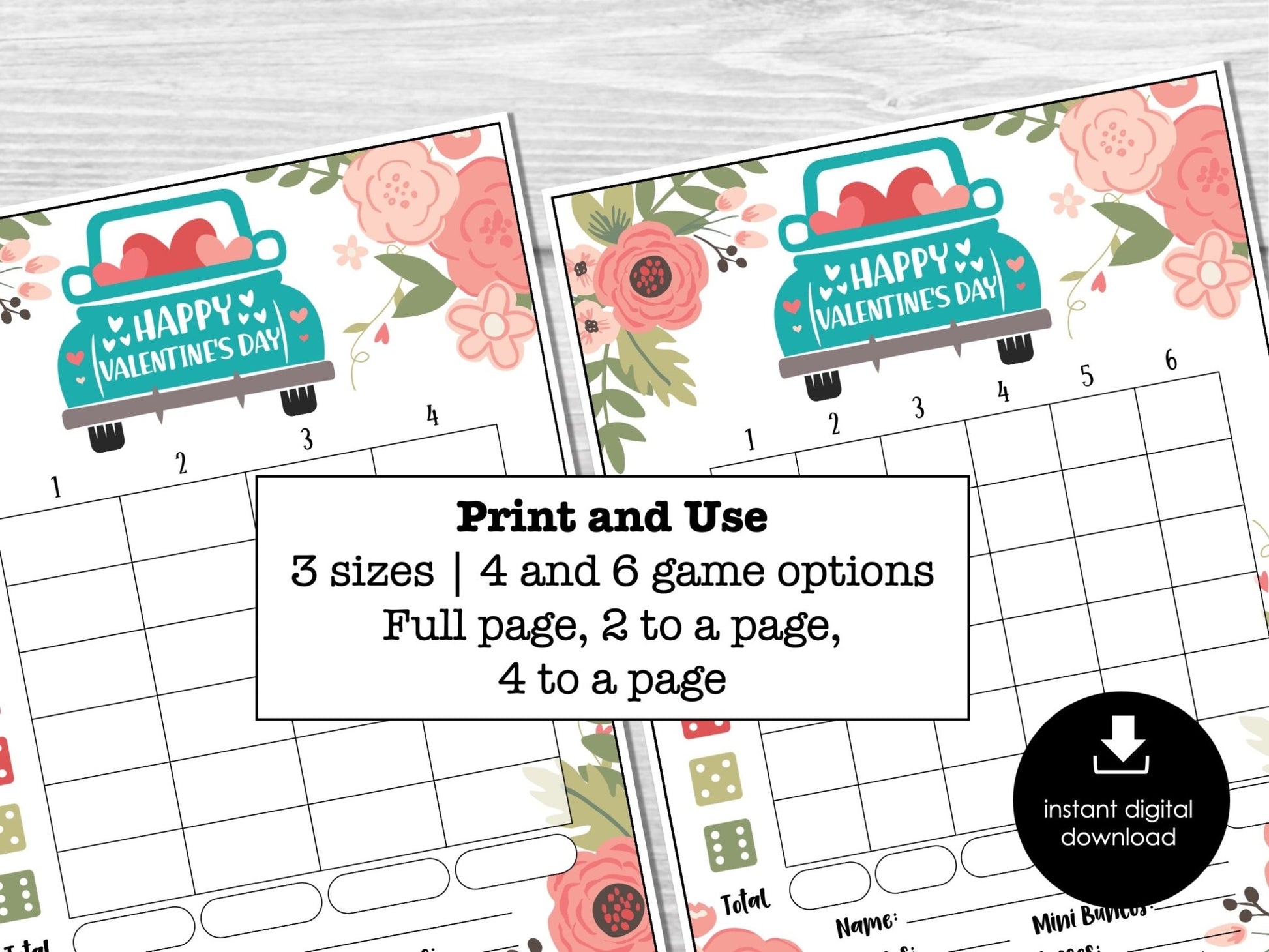 Valentine's Day Bunco Score Cards, February Bunco Score Sheets, Love Bunco Invitation, Hearts Bunco